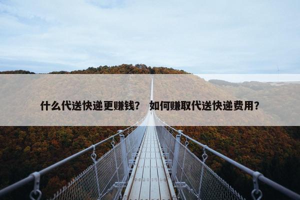 什么代送快递更赚钱？ 如何赚取代送快递费用？