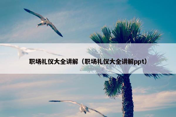 职场礼仪大全讲解（职场礼仪大全讲解ppt）