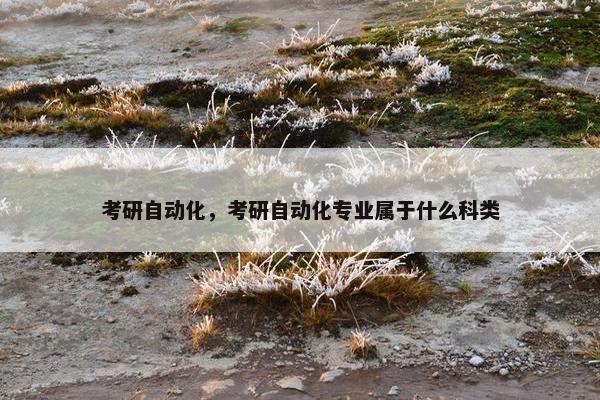 考研自动化，考研自动化专业属于什么科类