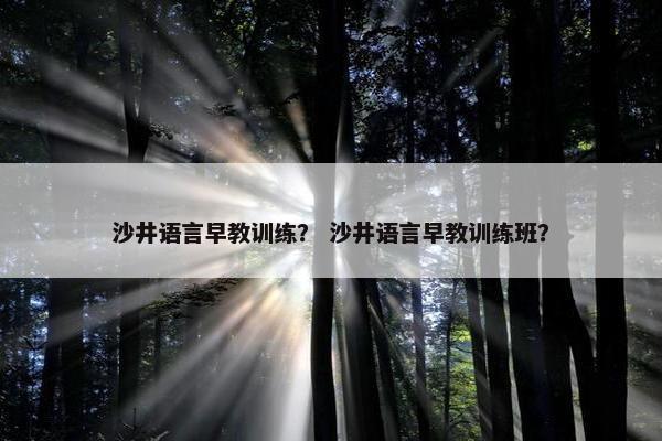 沙井语言早教训练？ 沙井语言早教训练班？