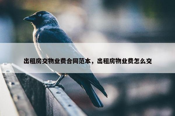 出租房交物业费合同范本，出租房物业费怎么交