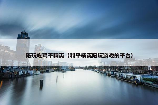 陪玩吃鸡平精英（和平精英陪玩游戏的平台）