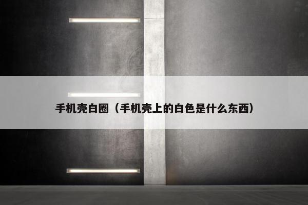 手机壳白圈（手机壳上的白色是什么东西）
