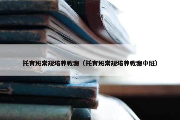 托育班常规培养教案（托育班常规培养教案中班）