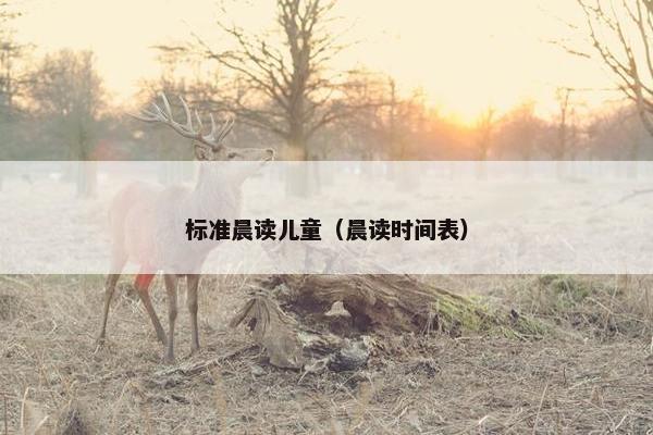 标准晨读儿童（晨读时间表）