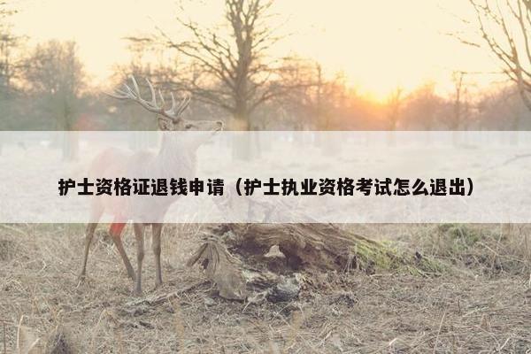 护士资格证退钱申请（护士执业资格考试怎么退出）