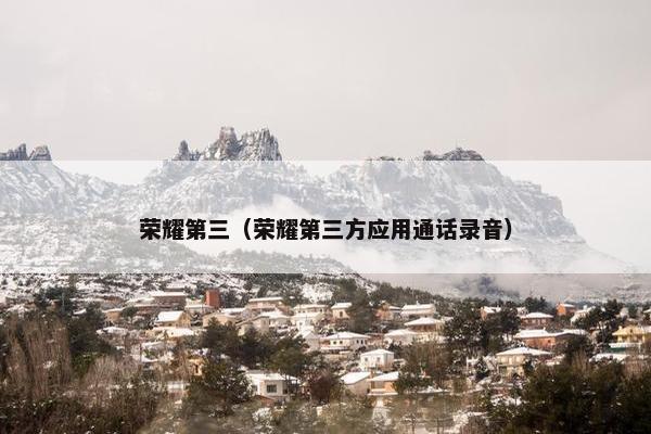 荣耀第三（荣耀第三方应用通话录音）