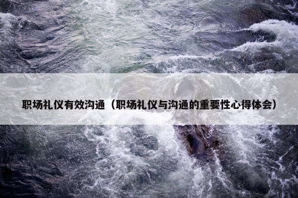 职场礼仪有效沟通（职场礼仪与沟通的重要性心得体会）