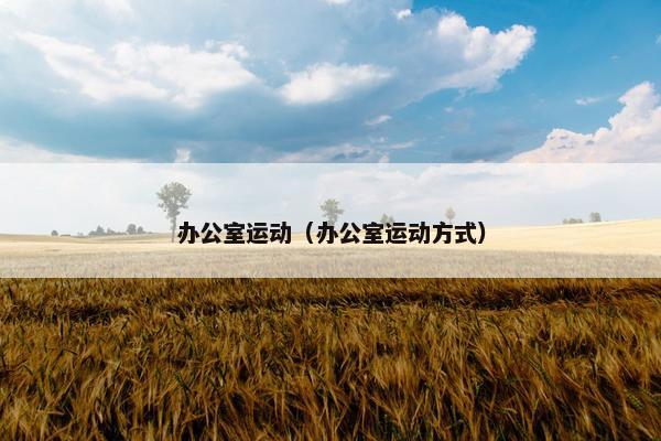 办公室运动（办公室运动方式）