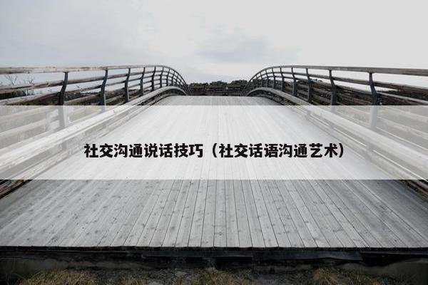 社交沟通说话技巧（社交话语沟通艺术）