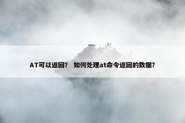 AT可以返回？ 如何处理at命令返回的数据？