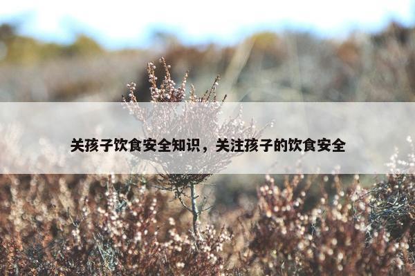 关孩子饮食安全知识，关注孩子的饮食安全