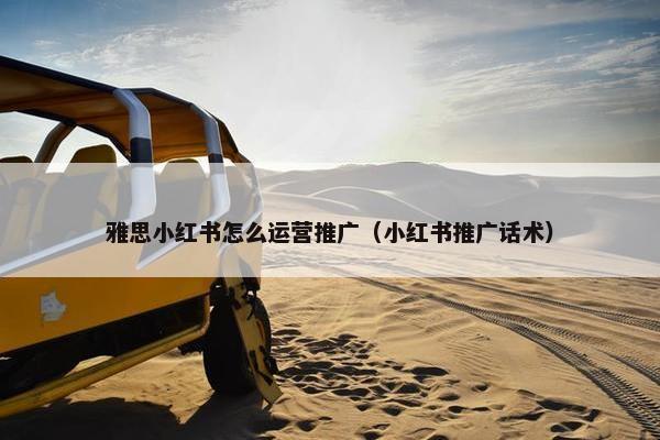雅思小红书怎么运营推广（小红书推广话术）