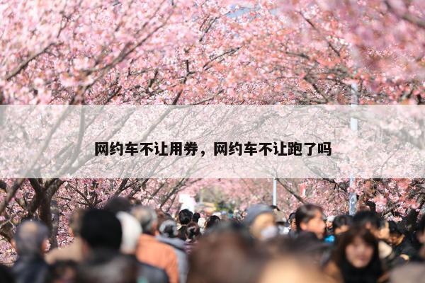 网约车不让用券，网约车不让跑了吗