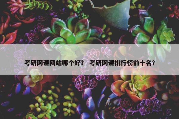 考研网课网站哪个好？ 考研网课排行榜前十名？