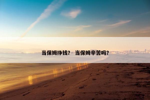 当保姆挣钱？ 当保姆辛苦吗？