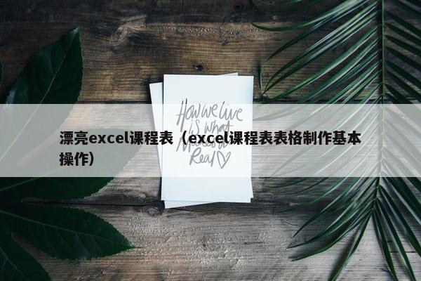 漂亮excel课程表（excel课程表表格制作基本操作）