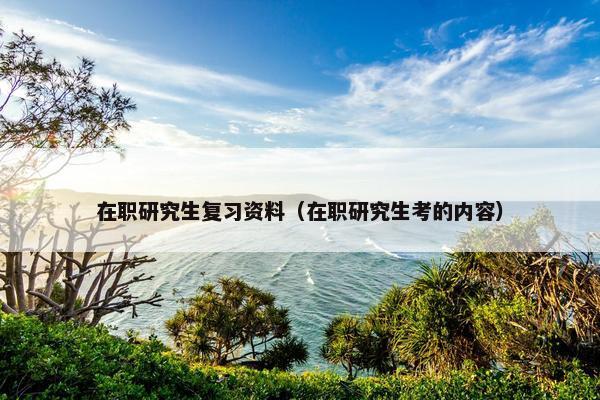 在职研究生复习资料（在职研究生考的内容）