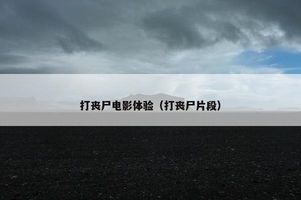 打丧尸电影体验（打丧尸片段）