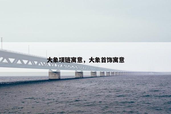 大象项链寓意，大象首饰寓意