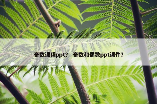 奇数课程ppt？ 奇数和偶数ppt课件？