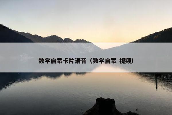 数学启蒙卡片语音（数学启蒙 视频）