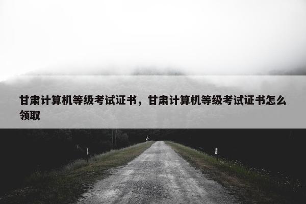 甘肃计算机等级考试证书，甘肃计算机等级考试证书怎么领取