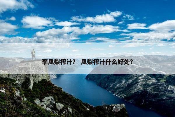 李凤梨榨汁？ 凤梨榨汁什么好处？