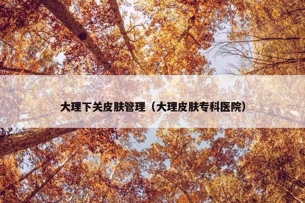 大理下关皮肤管理（大理皮肤专科医院）