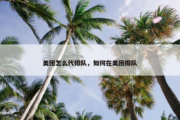美团怎么代排队，如何在美团排队