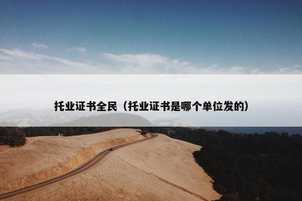 托业证书全民（托业证书是哪个单位发的）