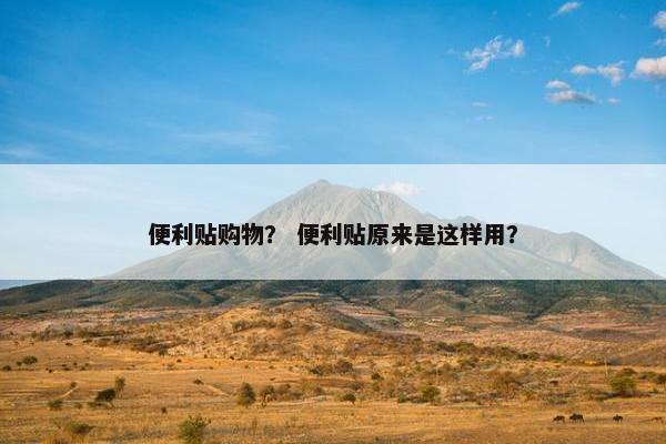 便利贴购物？ 便利贴原来是这样用？