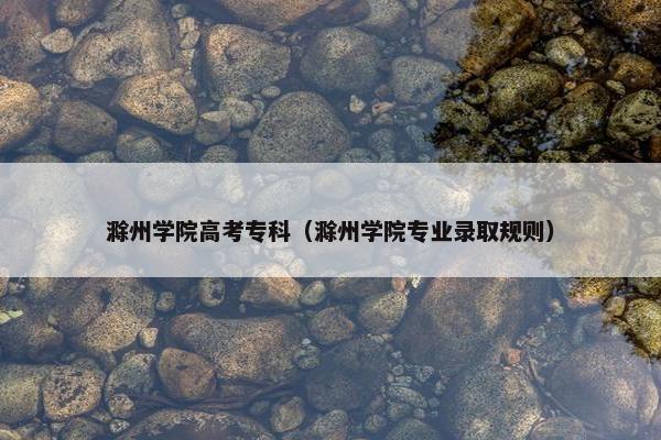滁州学院高考专科（滁州学院专业录取规则）