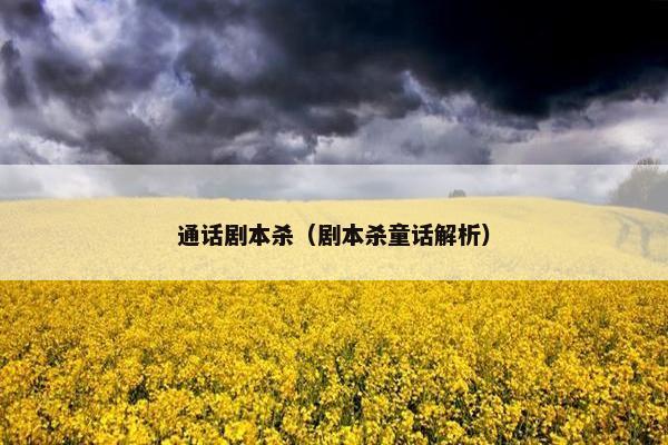 通话剧本杀（剧本杀童话解析）