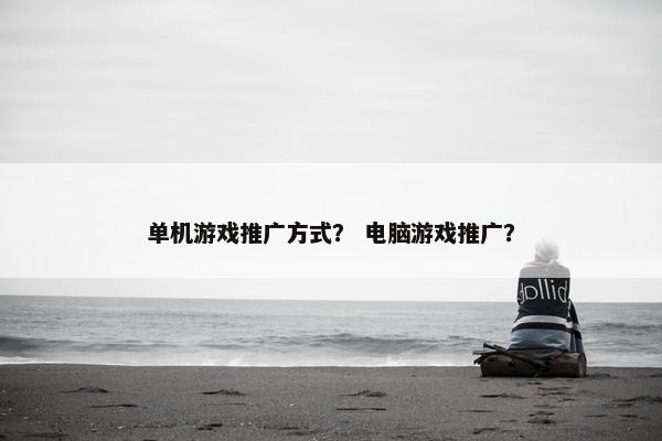 单机游戏推广方式？ 电脑游戏推广？