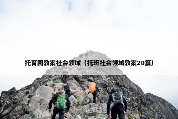 托育园教案社会领域（托班社会领域教案20篇）