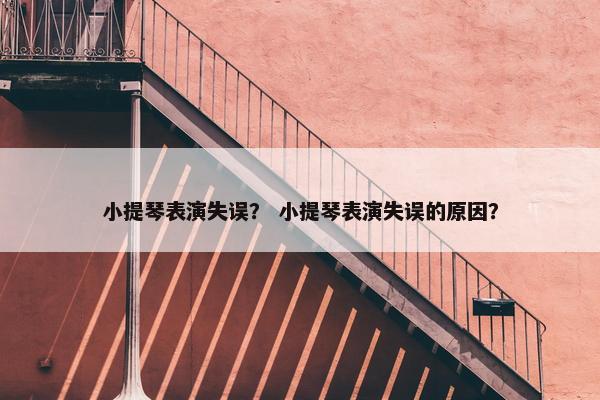 小提琴表演失误？ 小提琴表演失误的原因？