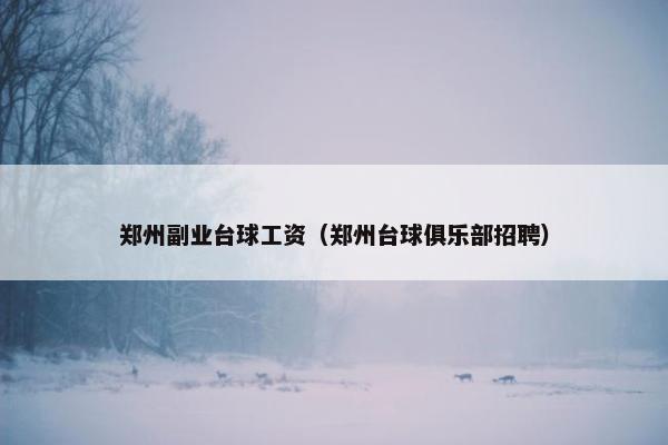 郑州副业台球工资（郑州台球俱乐部招聘）