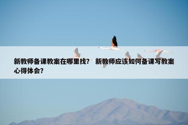新教师备课教案在哪里找？ 新教师应该如何备课写教案心得体会？