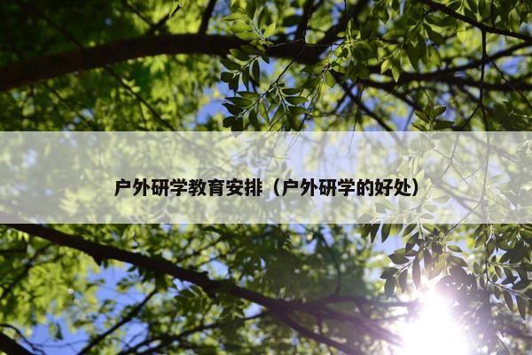 户外研学教育安排（户外研学的好处）