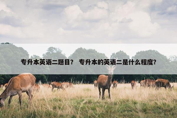 专升本英语二题目？ 专升本的英语二是什么程度？