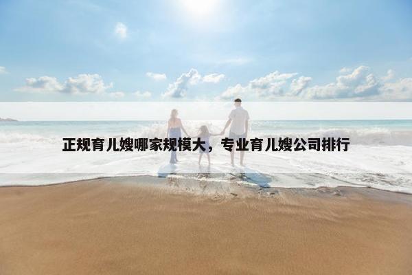 正规育儿嫂哪家规模大，专业育儿嫂公司排行