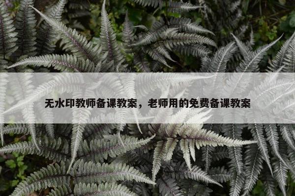 无水印教师备课教案，老师用的免费备课教案