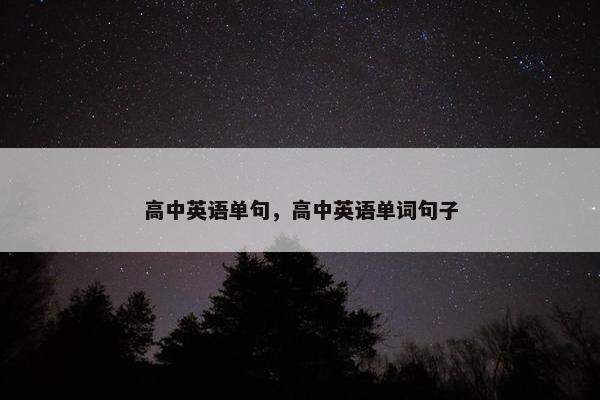高中英语单句，高中英语单词句子