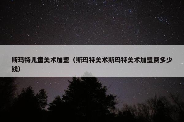 斯玛特儿童美术加盟（斯玛特美术斯玛特美术加盟费多少钱）