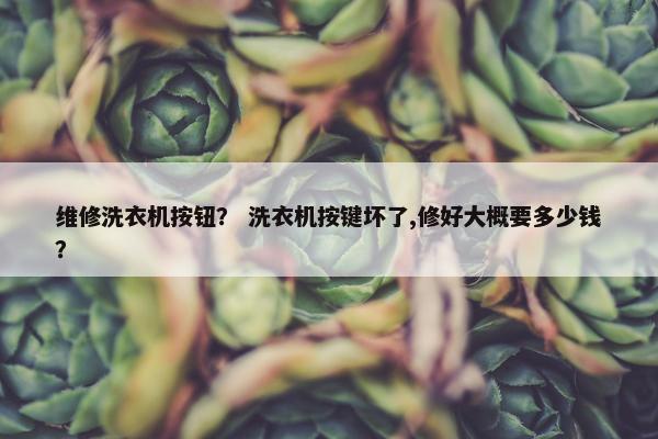 维修洗衣机按钮？ 洗衣机按键坏了,修好大概要多少钱？