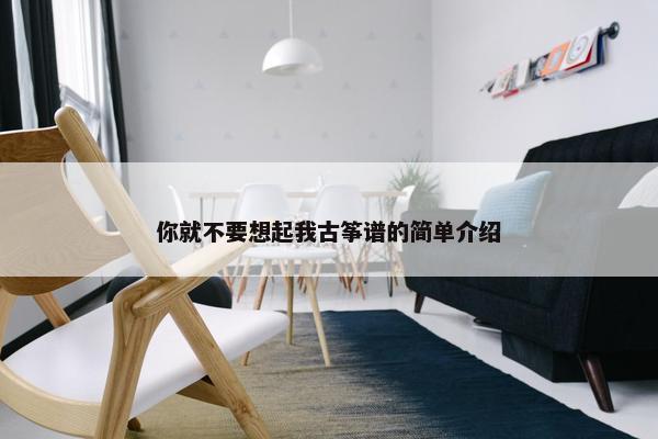 你就不要想起我古筝谱的简单介绍