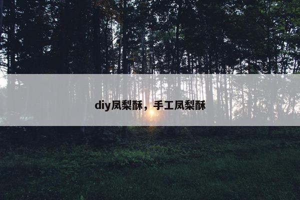 diy凤梨酥，手工凤梨酥