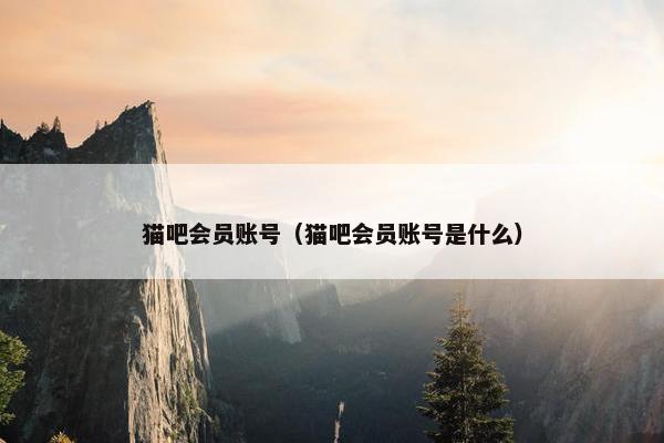 猫吧会员账号（猫吧会员账号是什么）