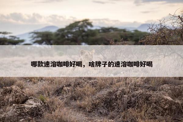 哪款速溶咖啡好喝，啥牌子的速溶咖啡好喝